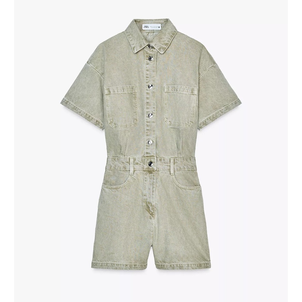 Casual Tan Denim Romper